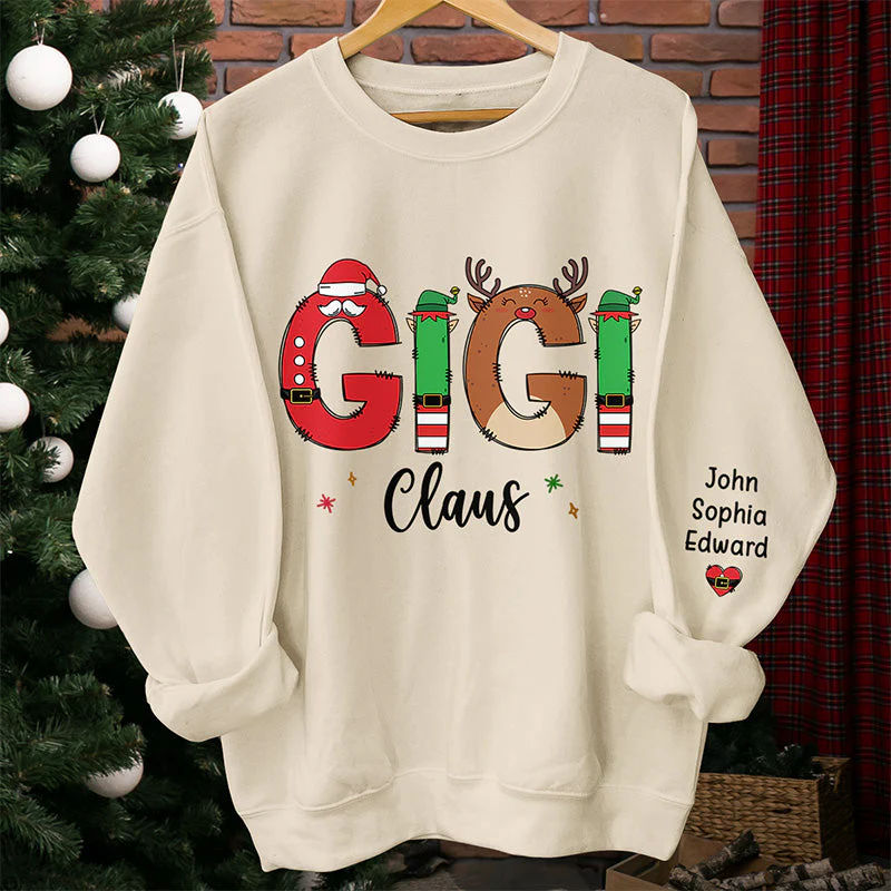 My Greatest Blessings Call Me Gigi - Family Personalized Custom Unisex Sweatshirt With Design On Sleeve - Christmas Gift For Mom, Grandma - Image 3