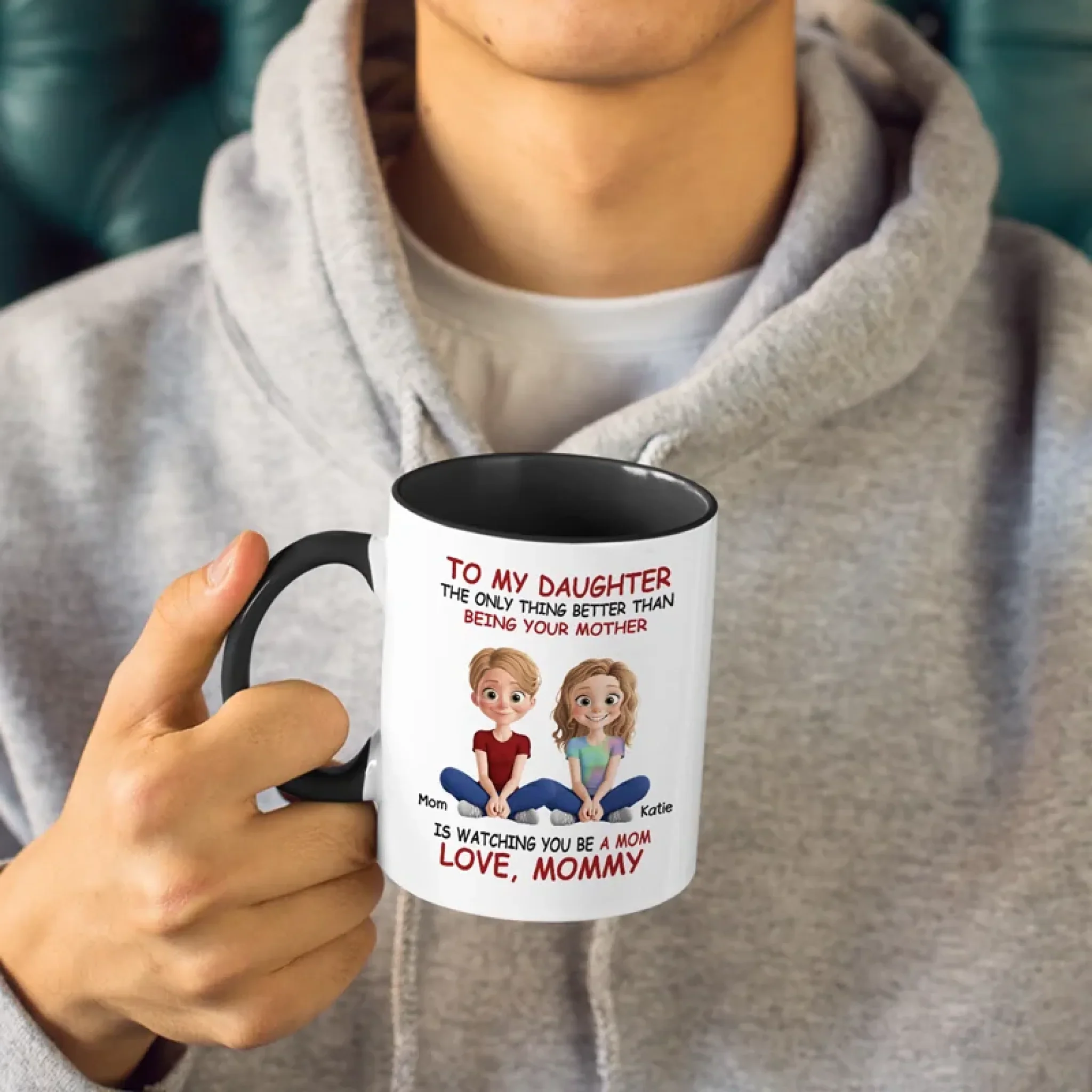 My Greatest Joy, My Precious Daughter - Family Personalized Custom Accent Mug - Mother's Day, Gift For Mom, Daughter - Image 4