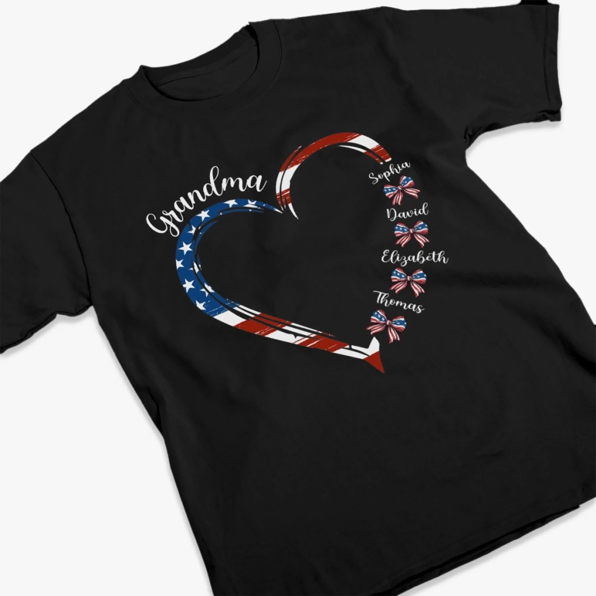 My Heart Belongs To These Little Patriots - Family Personalized Custom Unisex T-shirt, Premium T-shirt, Hoodie - 4th Of July, Gift For Mom, Grandma - Image 3
