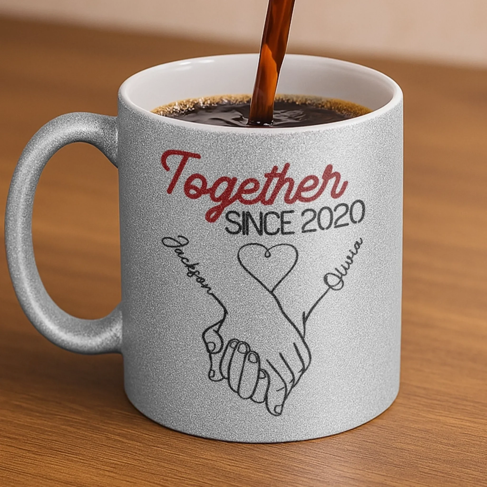 My Heart Clicks With Yours - Couple Personalized Custom Metallic Mug - Gift For Husband Wife, Anniversary - Image 4
