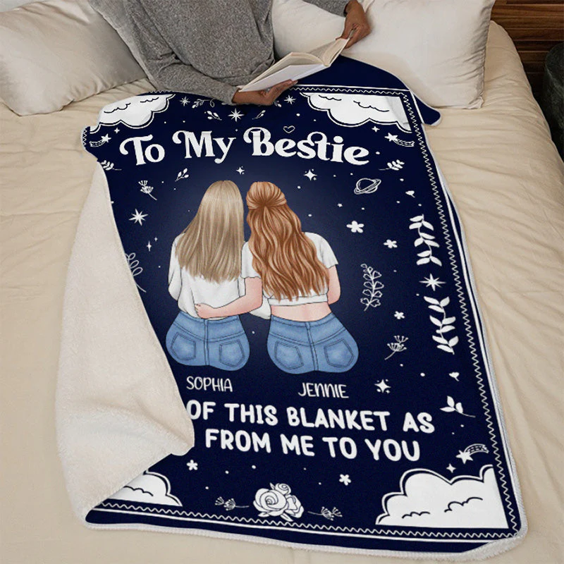 My Hug To You - Bestie Personalized Custom Blanket - Gift For Best Friends, BFF, Sisters - Image 4