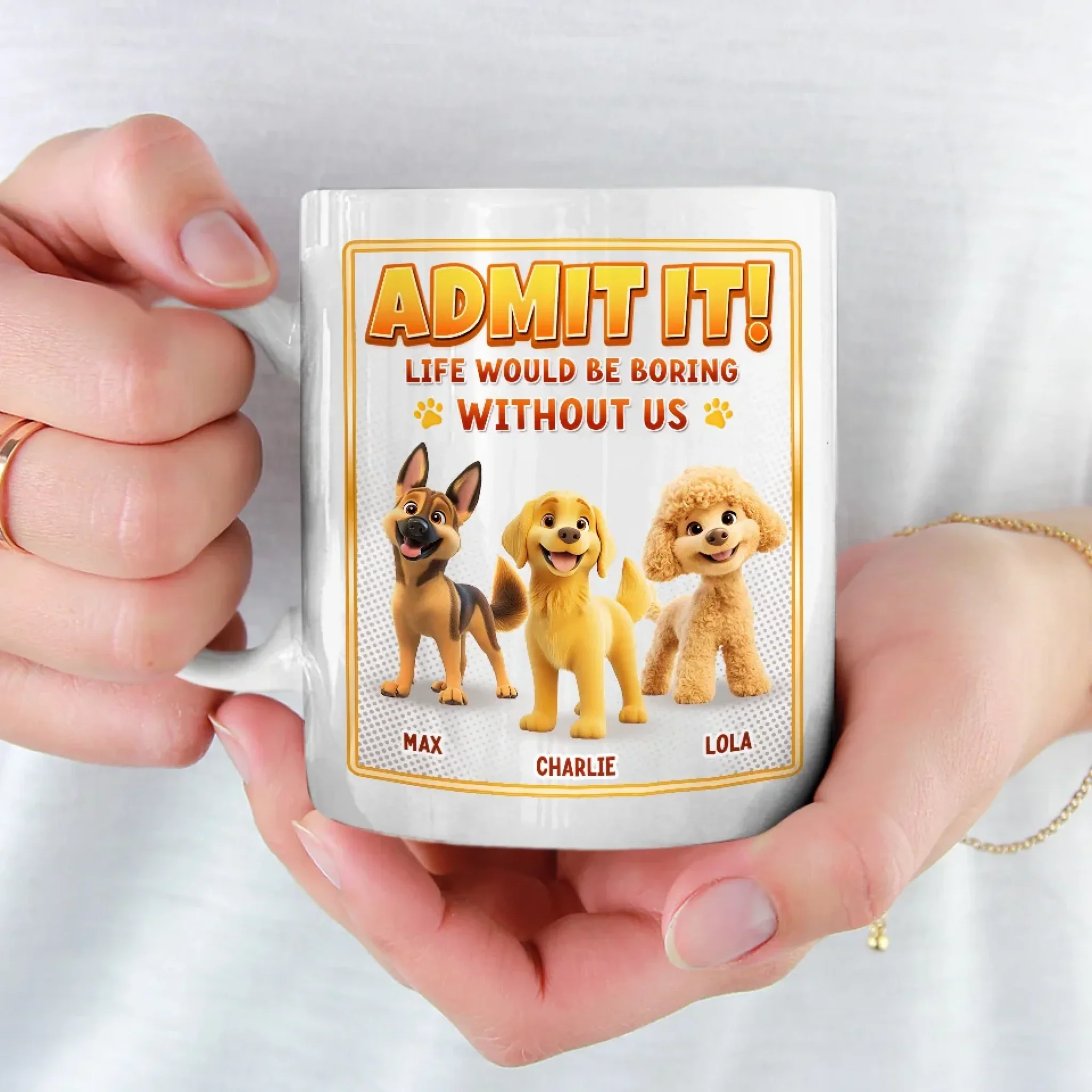 My Kid Has Four Paws And Endless Energy - Dog Personalized Custom Mug - Gift For Pet Owners, Pet Lovers - Image 3