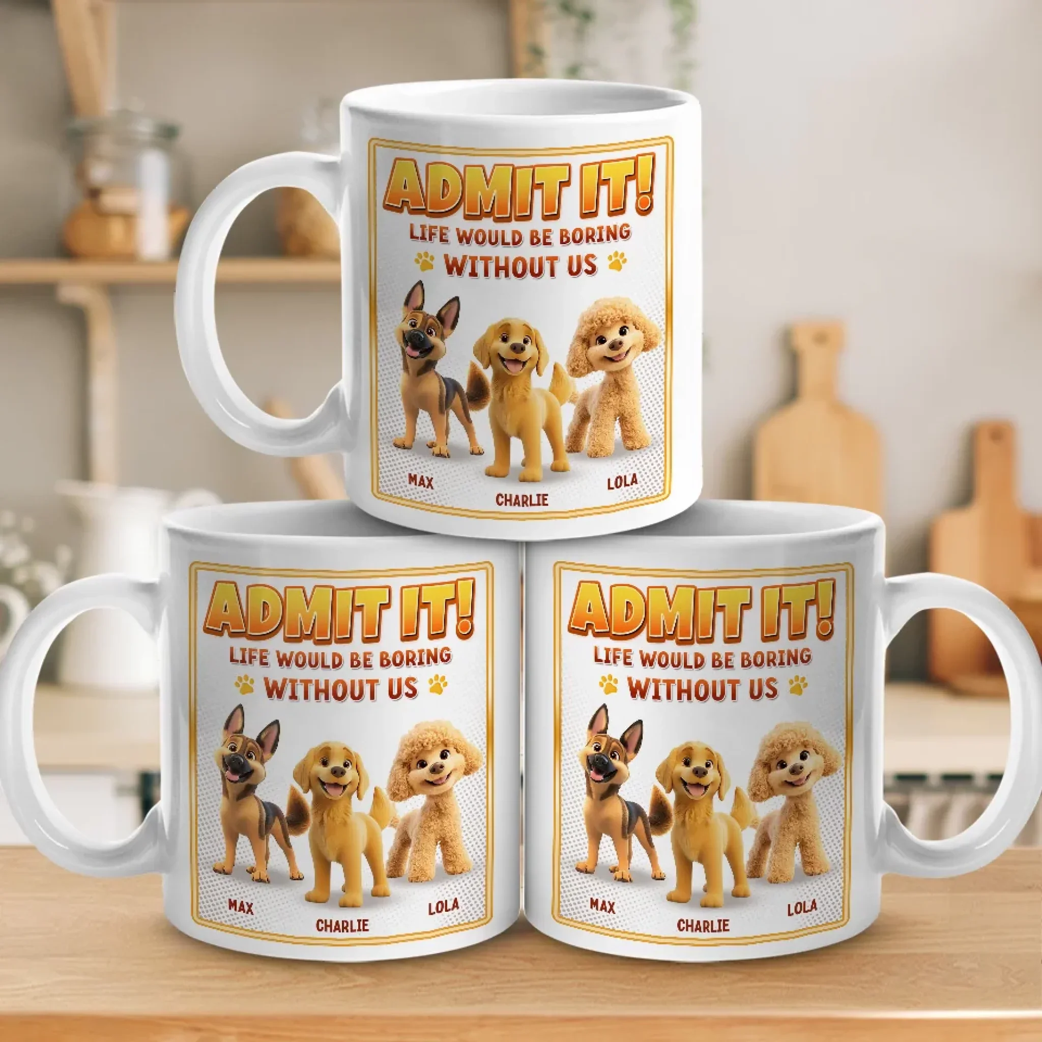 My Kid Has Four Paws And Endless Energy - Dog Personalized Custom Mug - Gift For Pet Owners, Pet Lovers - Image 4