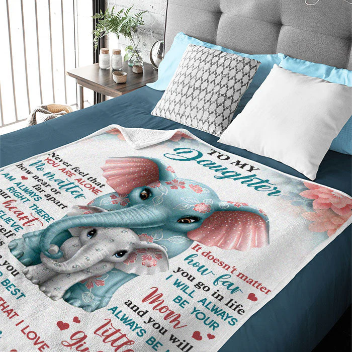 My Little Girl, Never Feel That You Are Alone - Family Blanket - Christmas Gift For Daughter From Mom - Image 5