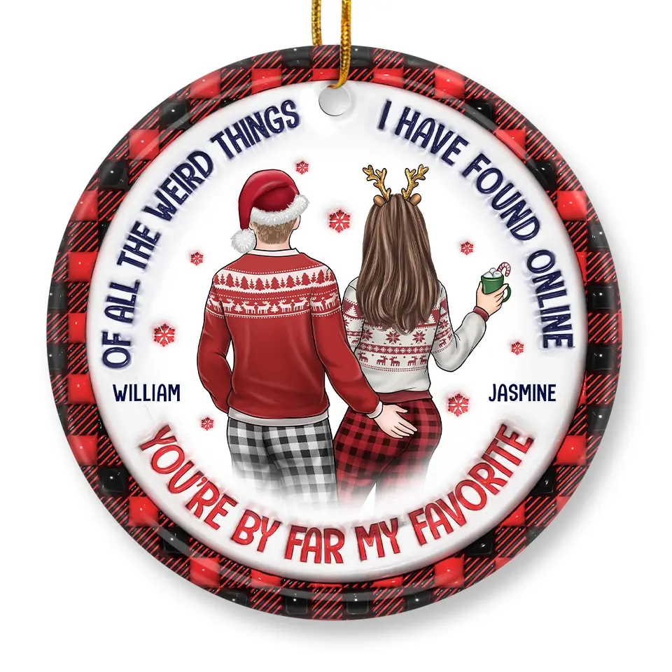 My Love For You Grows Stronger - Couple Personalized Custom 3D Inflated Effect Printed Ornament - Ceramic Round Shaped - Christmas Gift For Husband Wife, Anniversary - Image 4