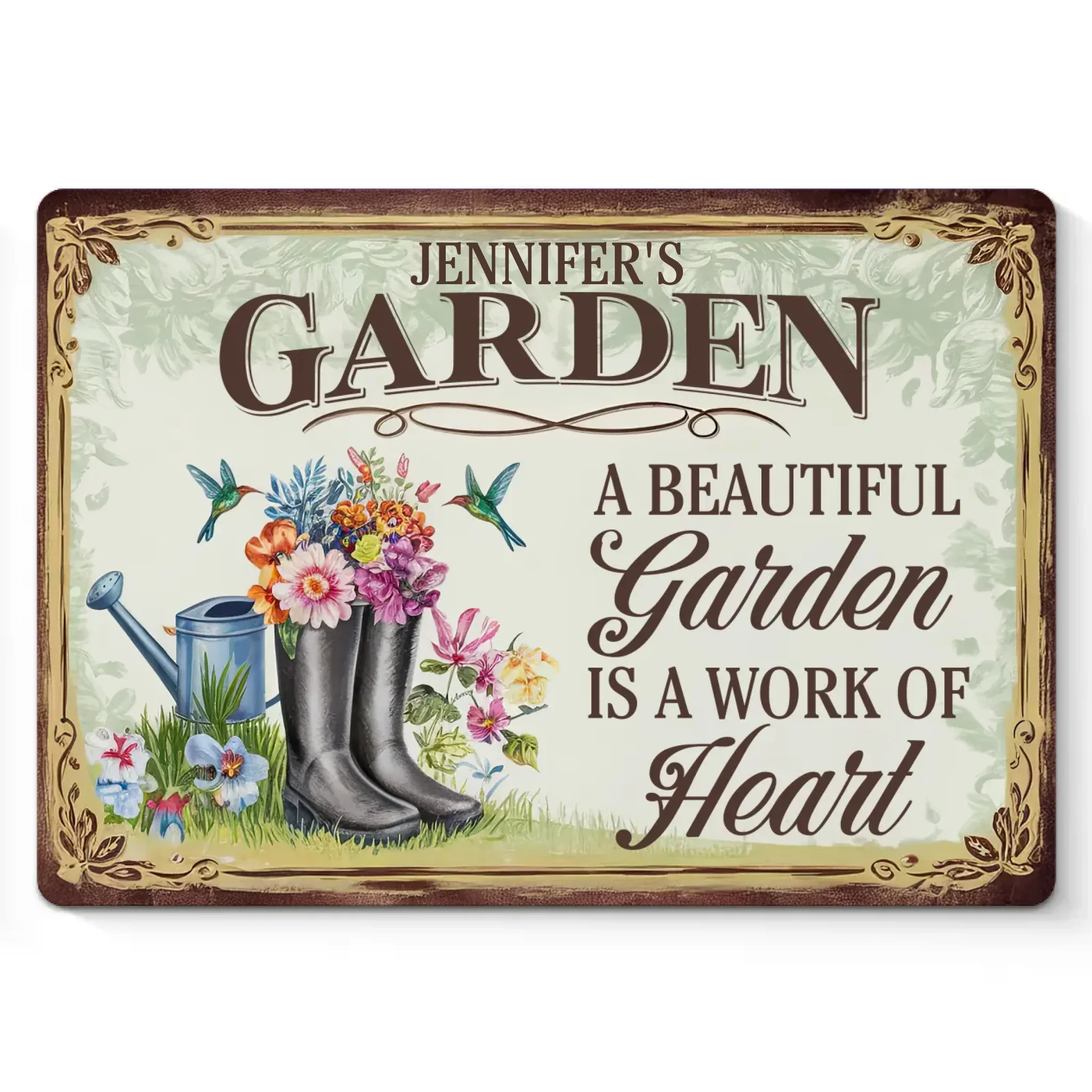 My Love Plants The Whole Garden - Family Personalized Custom Home Decor Metal Sign - Gift For Yourself, Best Friends, Siblings, Family Members - Image 2