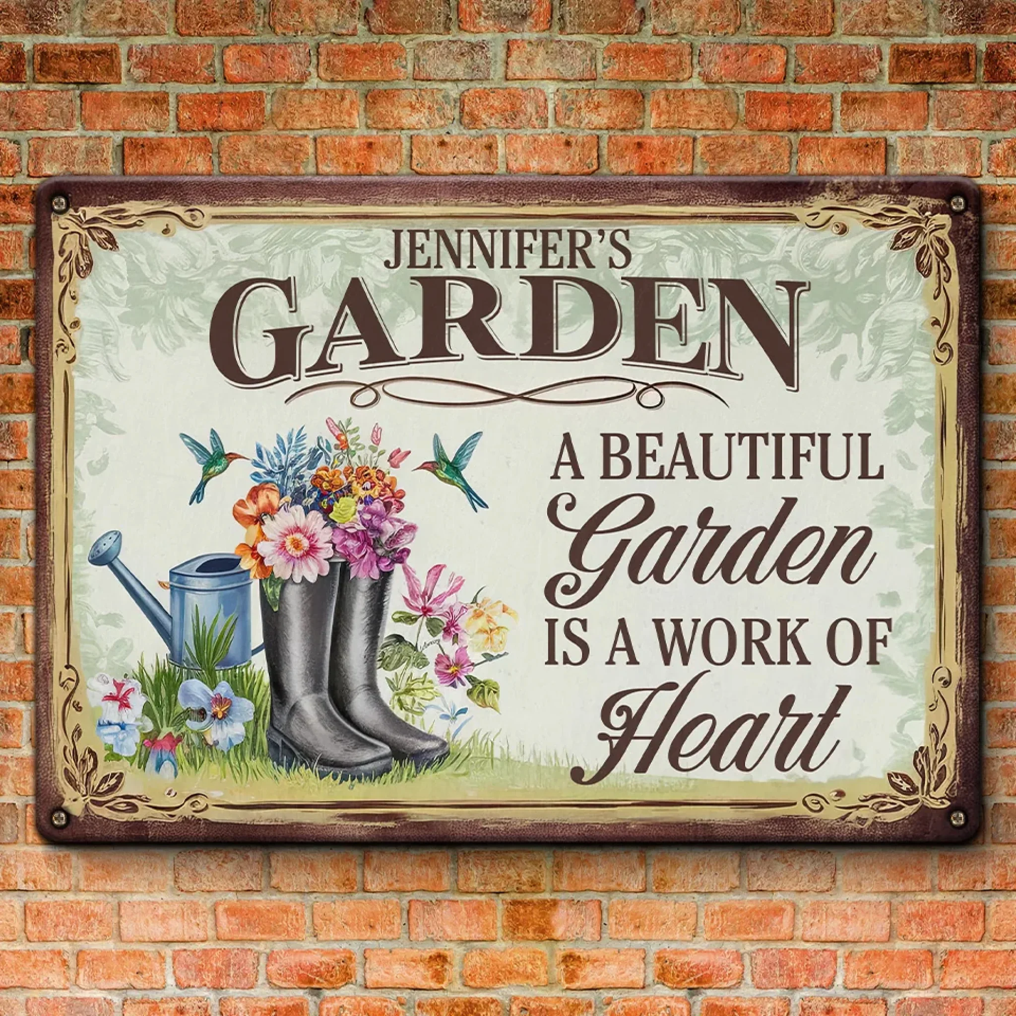 My Love Plants The Whole Garden - Family Personalized Custom Home Decor Metal Sign - Gift For Yourself, Best Friends, Siblings, Family Members - Image 3