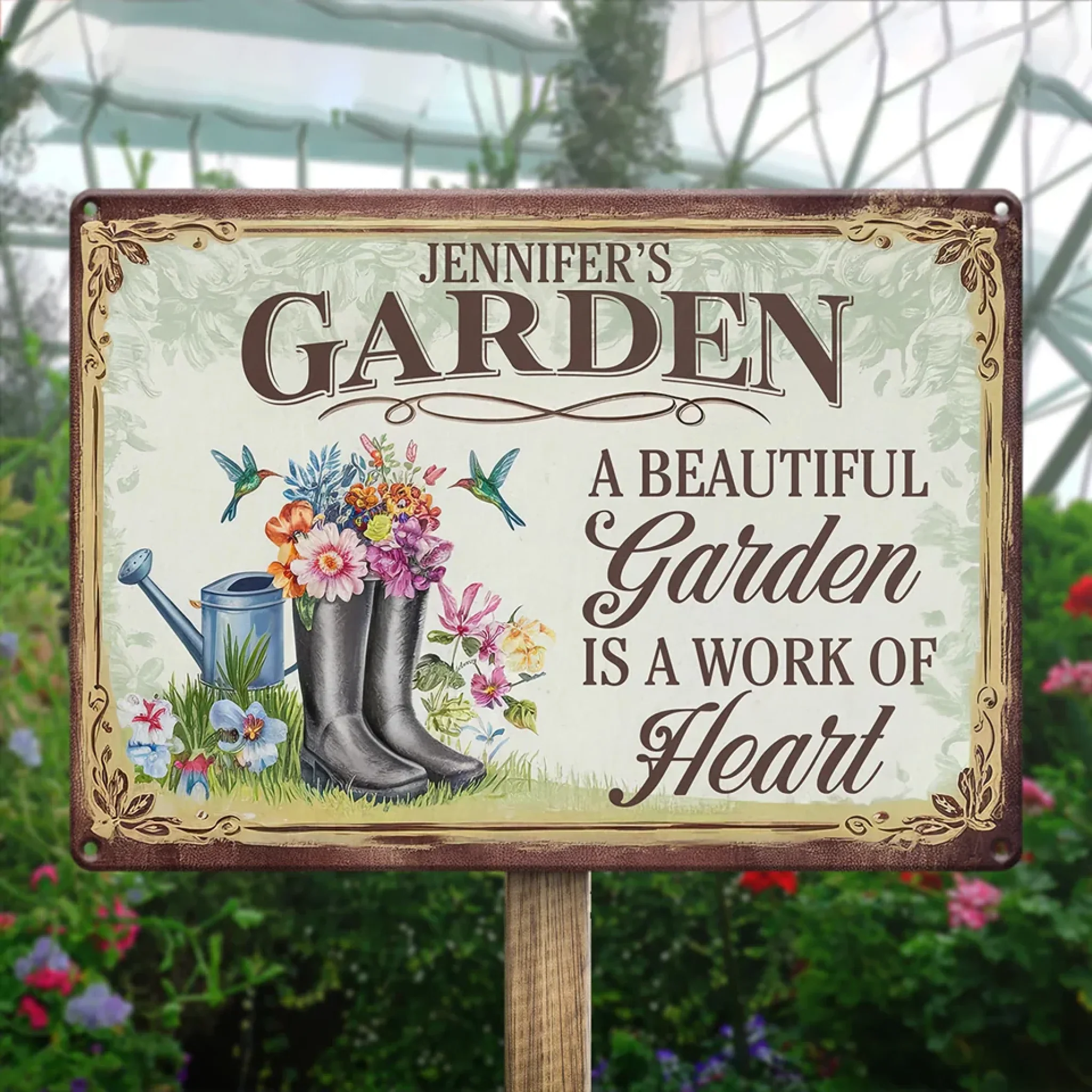 My Love Plants The Whole Garden - Family Personalized Custom Home Decor Metal Sign - Gift For Yourself, Best Friends, Siblings, Family Members - Image 4