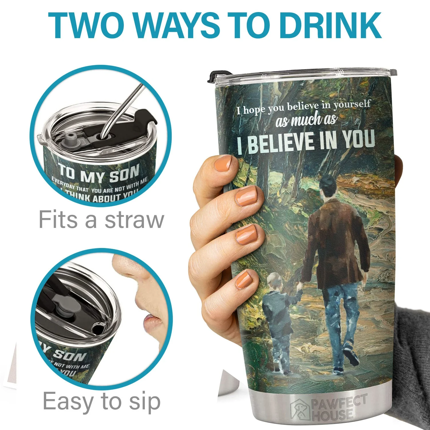 My Love Will Follow You Wherever You Go No Matter How Old You Are - Tumbler - To My Son, Gift For Son, Son Gift From Dad, Birthday Gift For Son - Image 3