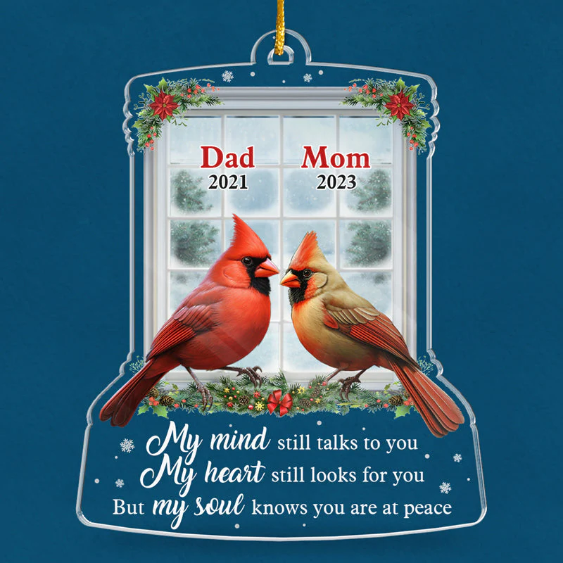 My Mind Still Talks To You - Memorial Personalized Custom Ornament - Acrylic Custom Shaped - Christmas Gift, Sympathy Gift For Family Members - Image 3