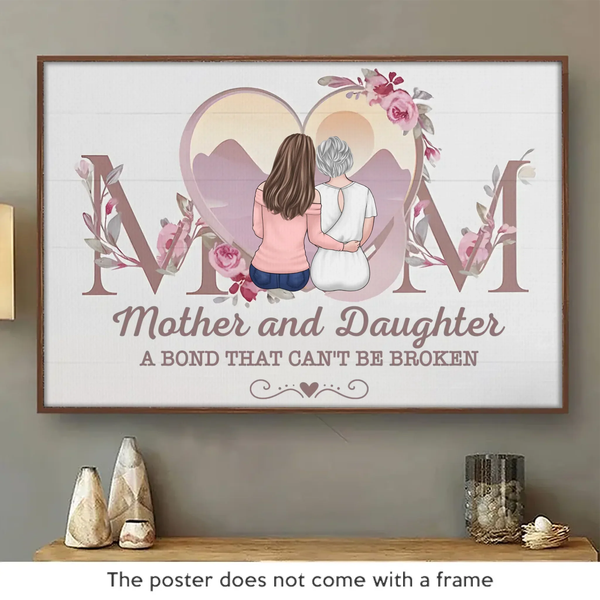 My Mom Is My Home And My Haven - Family Personalized Custom Horizontal Poster - Gift For Mom, Daughter - Image 2