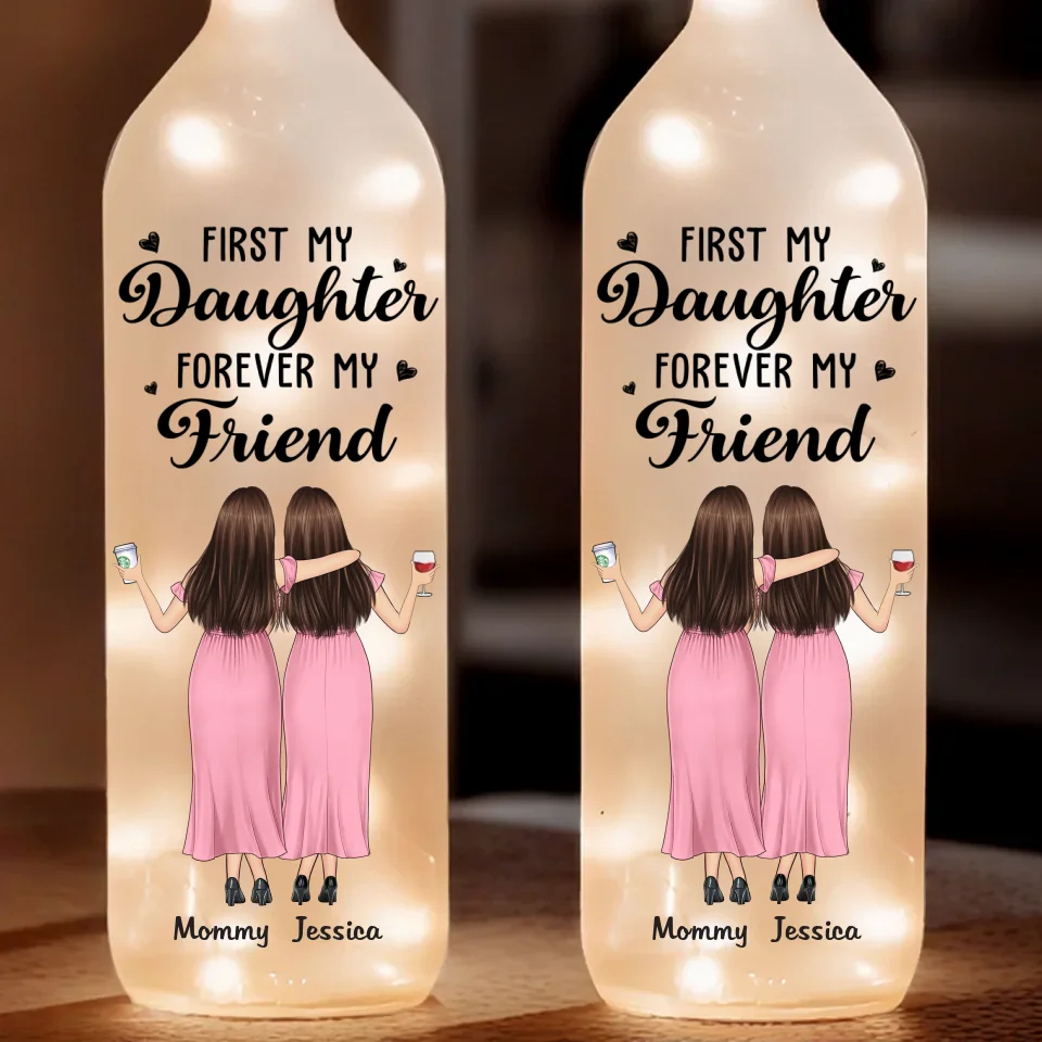 My Mom, My Forever Hero - Family Personalized Custom Bottle Lamp - Gift For Mom, Daughter - Image 2