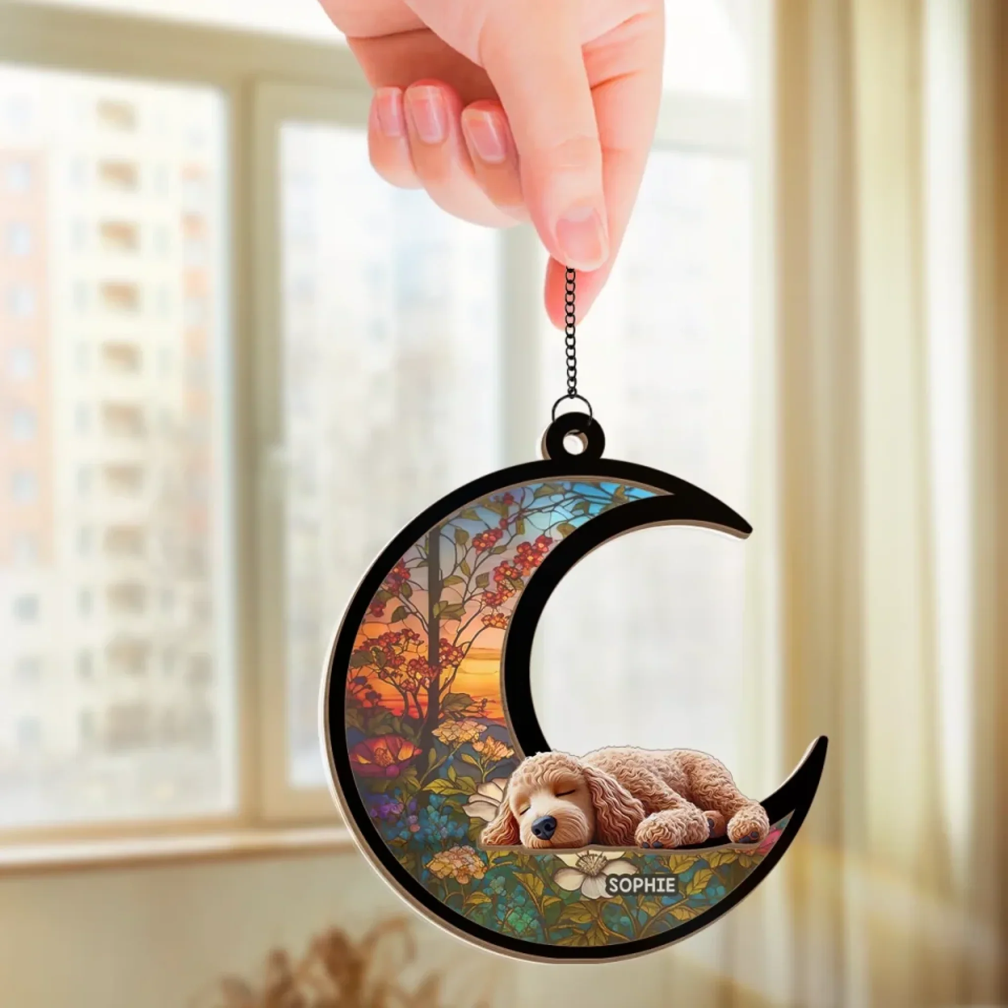 My Moon, My Memory, My Love - Memorial Personalized Window Hanging Suncatcher Ornament - Sympathy Gift For Pet Owners, Pet Lovers - Image 3