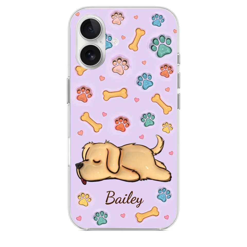 My Pets Are My Happy Place - Dog & Cat Personalized Custom 3D Inflated Effect Printed Clear Phone Case - Gift For Pet Owners, Pet Lovers - Image 28