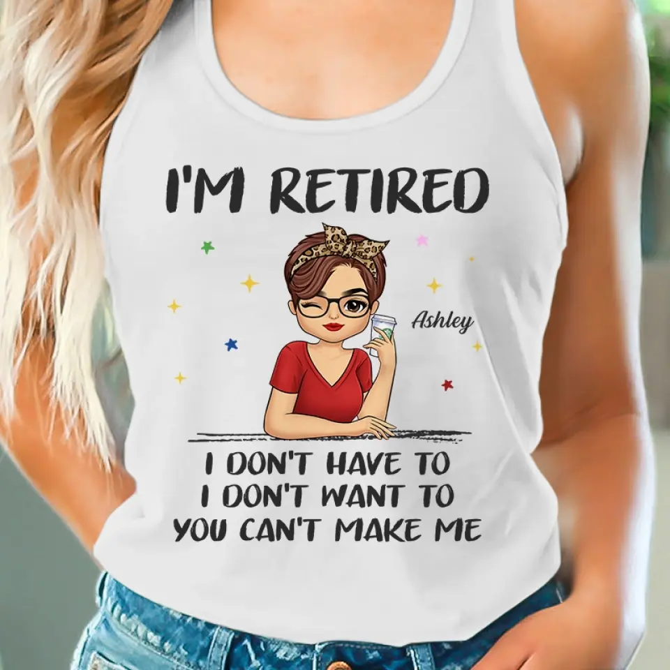 My Retirement Starts From Today - Personalized Custom Racer Back Tank Top - Appreciation, Retirement Gift For Coworkers, Work Friends, Colleagues - Image 3