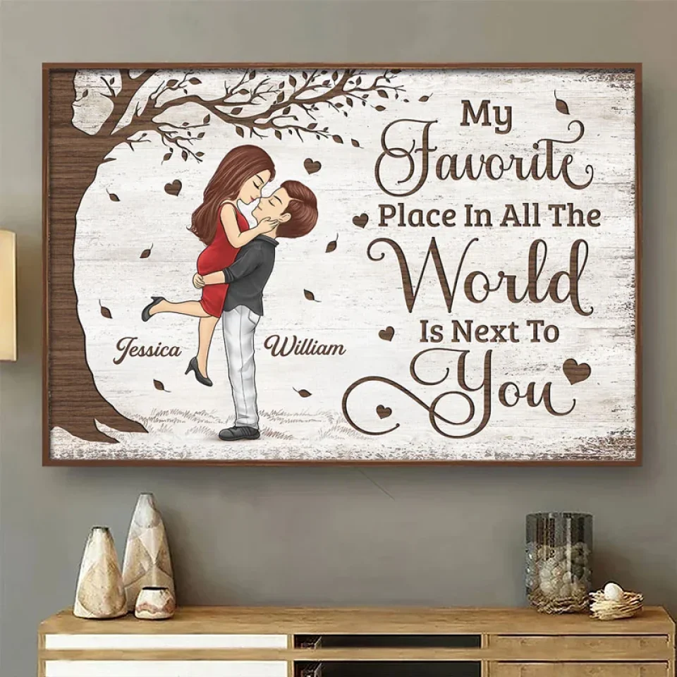 My Smile Is Yours - Couple Personalized Custom Horizontal Poster - Gift For Husband Wife, Anniversary - Image 3