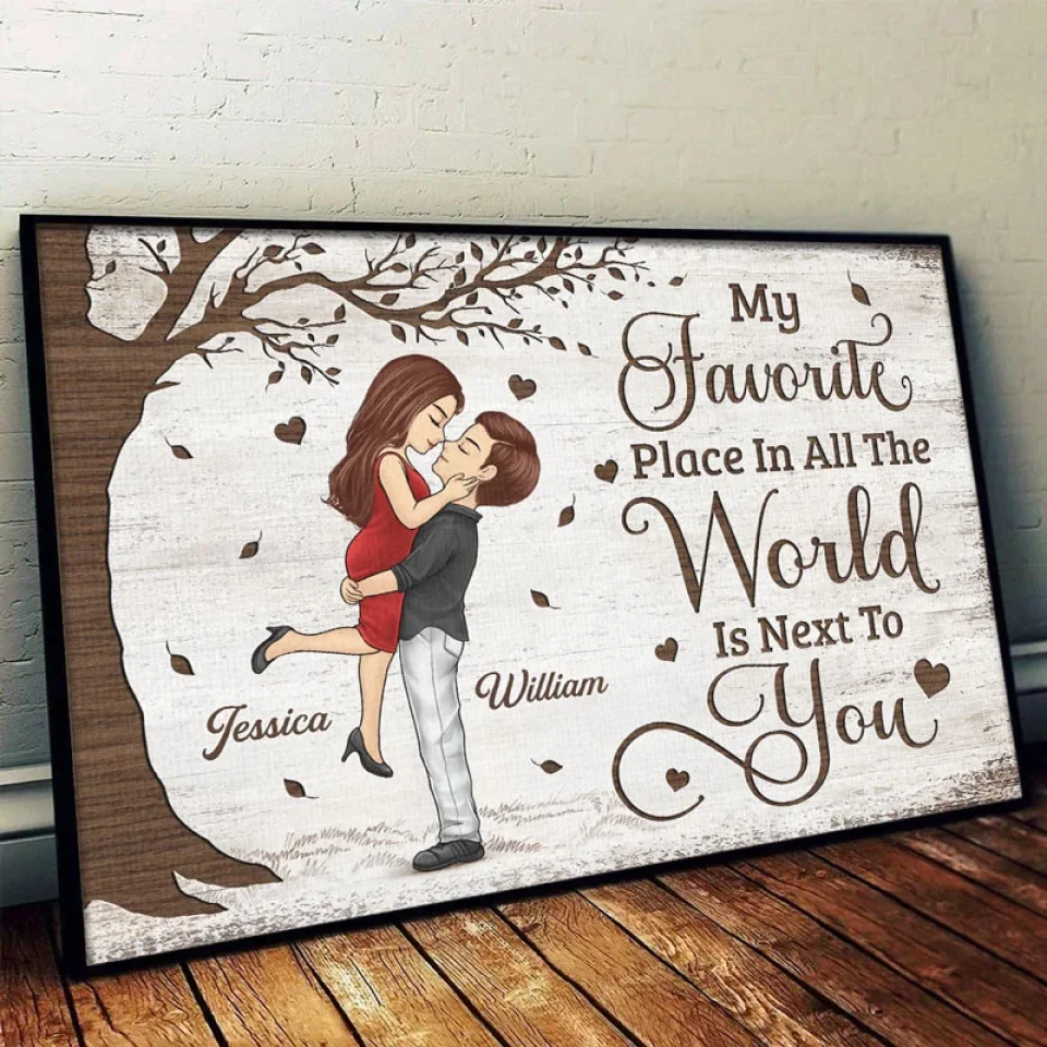My Smile Is Yours - Couple Personalized Custom Horizontal Poster - Gift For Husband Wife, Anniversary - Image 4