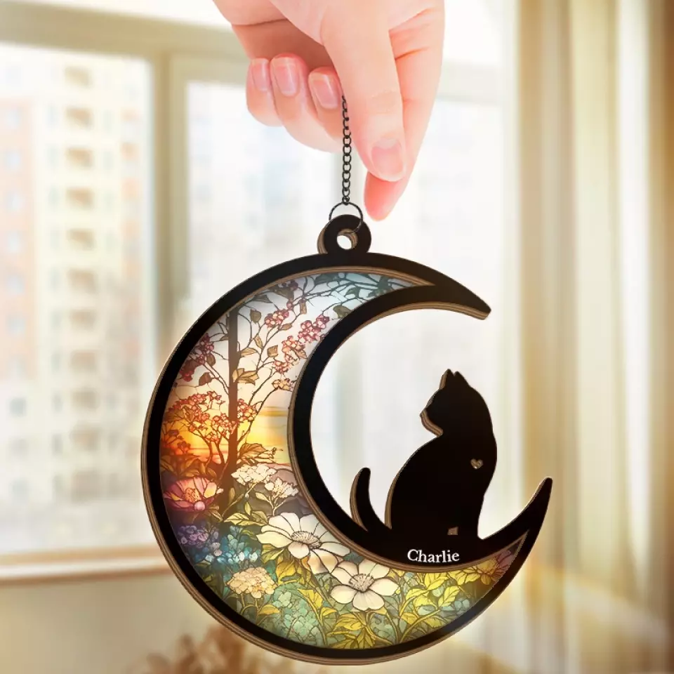 My Thoughts Are With You - Memorial Personalized Window Hanging Suncatcher - Sympathy Gift For Pet Owners, Pet Lovers - Image 3