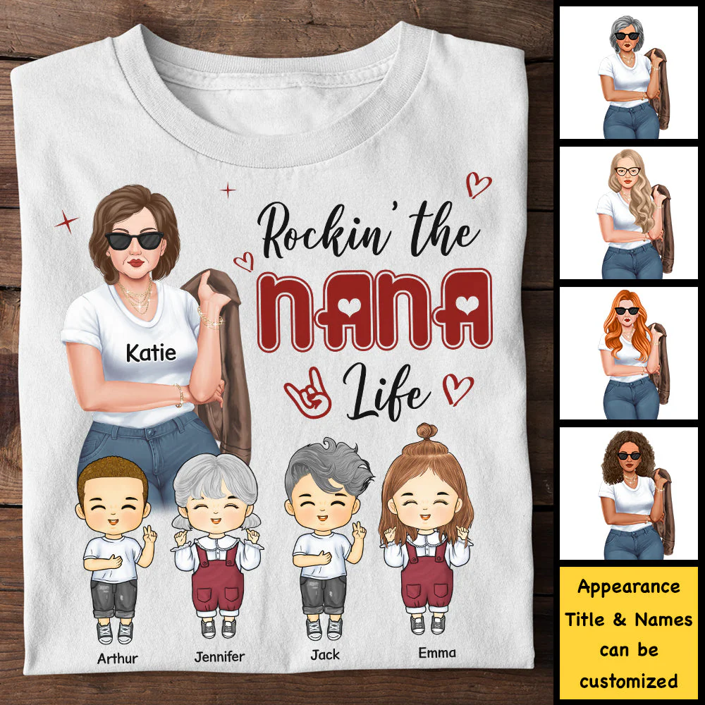 Nana Life Is The Best Life - Gift For Mom, Grandma - Personalized Unisex T-shirt, Hoodie - Image 3