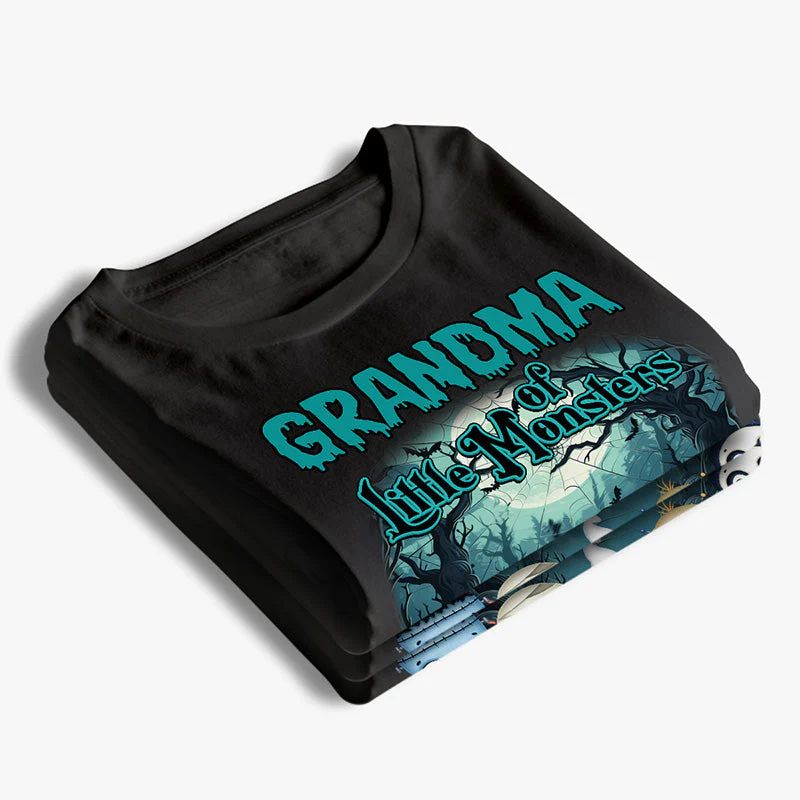 Nana Of Little Monsters - Family Personalized Custom Unisex T-shirt, Hoodie, Sweatshirt - Halloween Gift, Gift For Grandma, Grandpa - Image 3