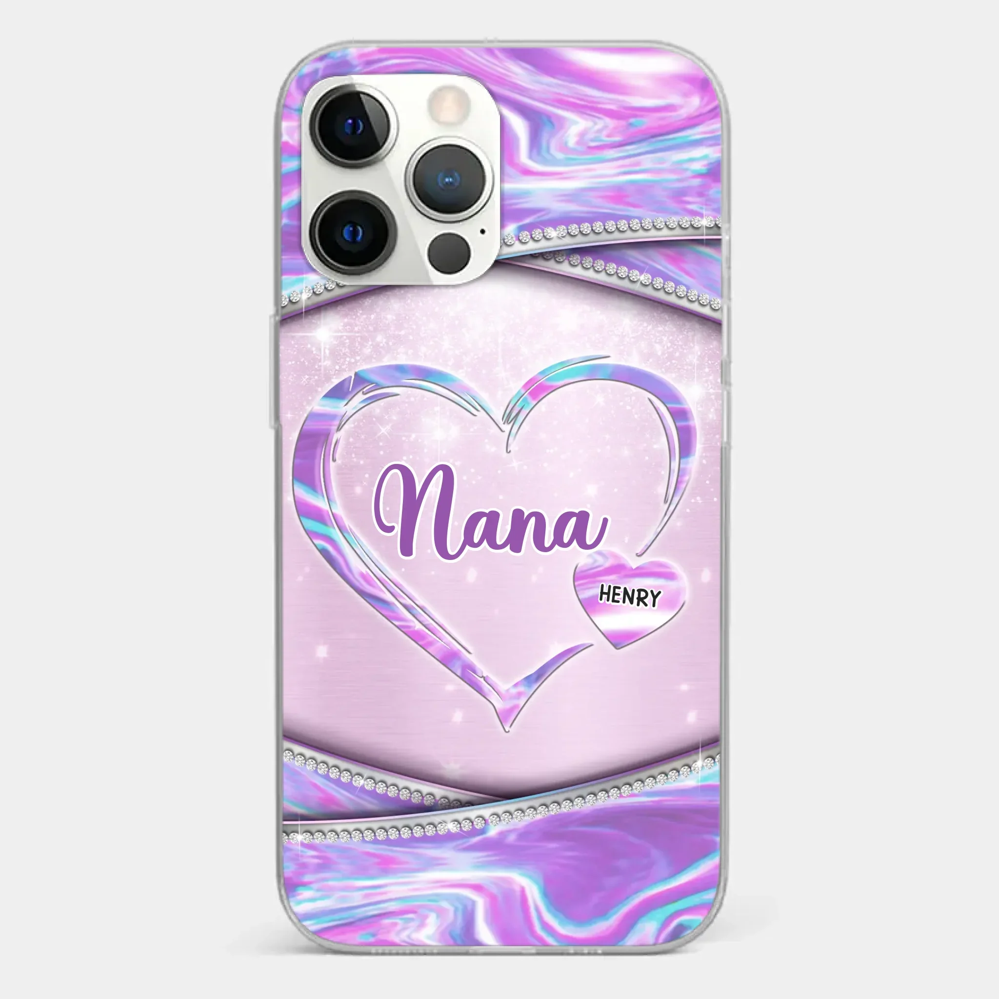 Nana’s Heart, Filled With Love - Family Personalized Custom Clear Phone Case - Mother's Day Gift For Mom, Grandma - Image 12