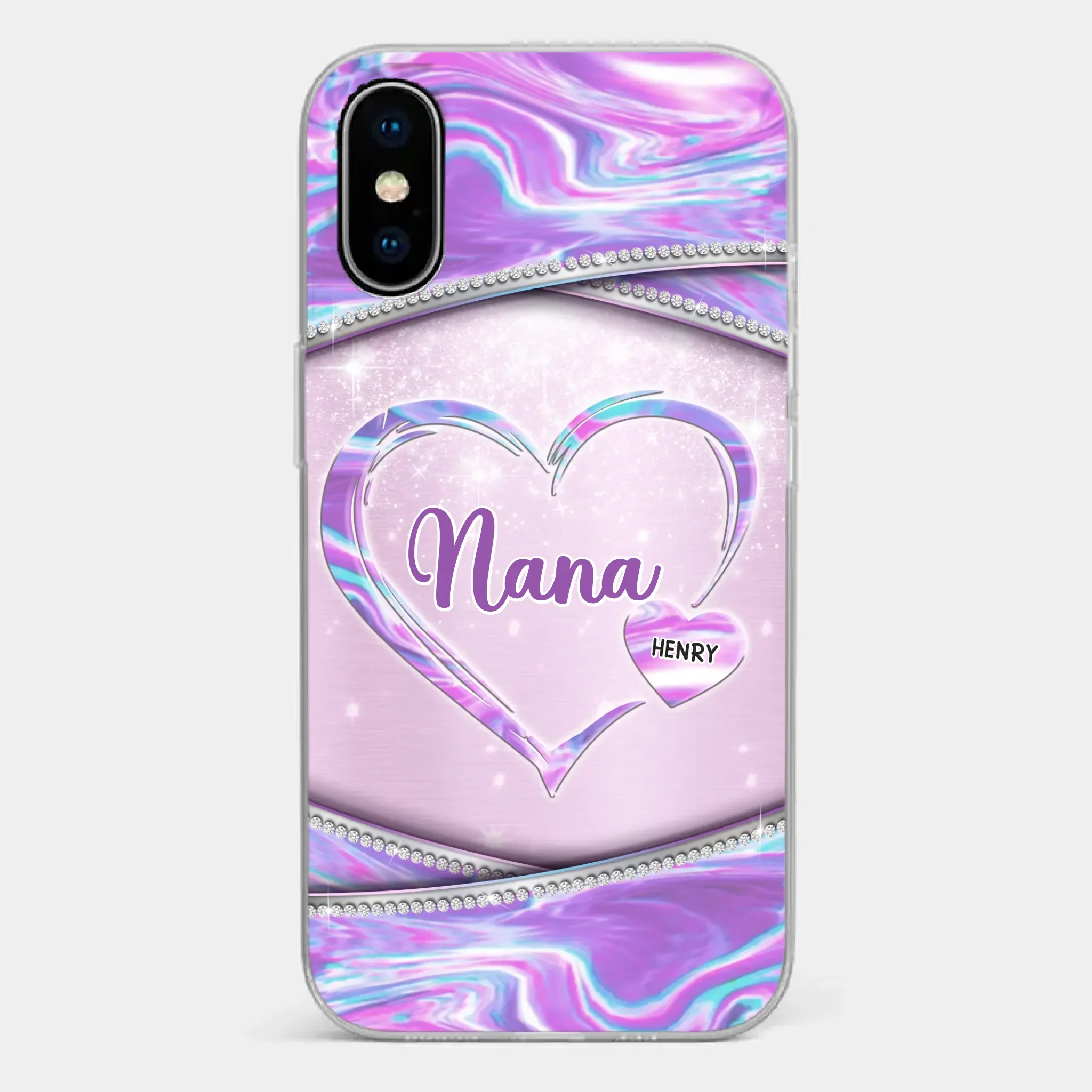 Nana’s Heart, Filled With Love - Family Personalized Custom Clear Phone Case - Mother's Day Gift For Mom, Grandma - Image 26
