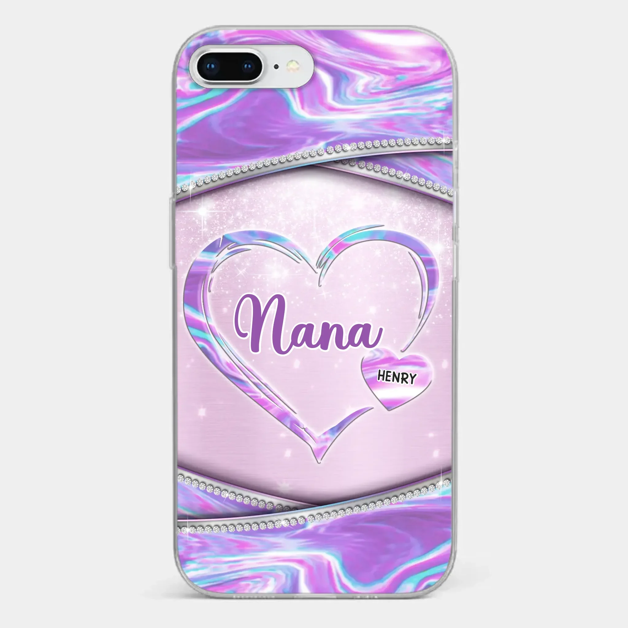 Nana’s Heart, Filled With Love - Family Personalized Custom Clear Phone Case - Mother's Day Gift For Mom, Grandma - Image 3