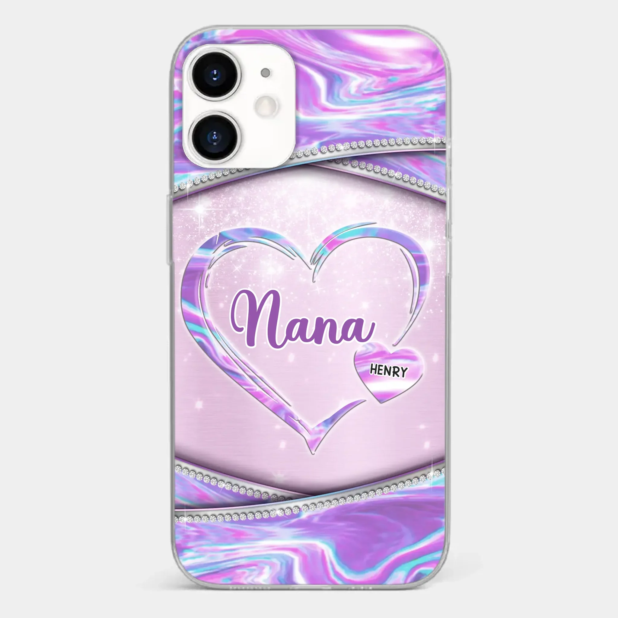 Nana’s Heart, Filled With Love - Family Personalized Custom Clear Phone Case - Mother's Day Gift For Mom, Grandma - Image 9