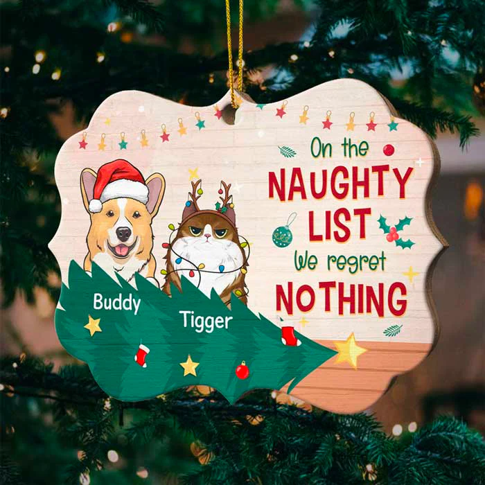 Naughty, Nice, I Tried - Personalized Custom Benelux Shaped Wood Christmas Ornament - Upload Image, Gift For Pet Lovers, Christmas New Arrival Gift - Image 3