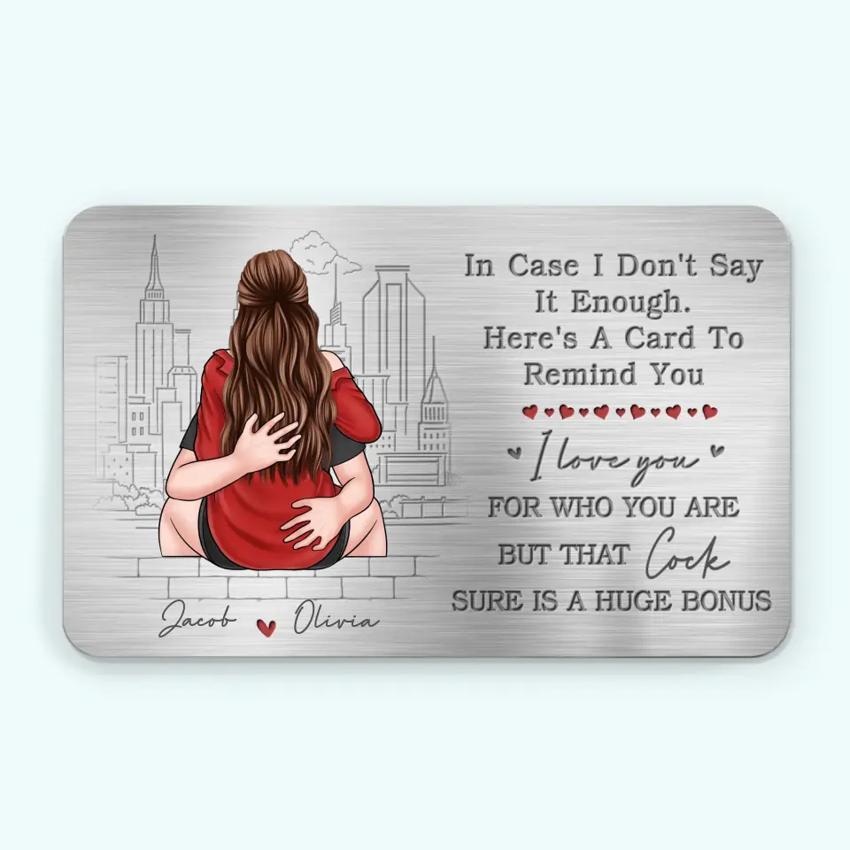 Never Enough To Say I Love You - Couple Personalized Custom Aluminum Wallet Card - Gift For Husband Wife, Anniversary - Image 2