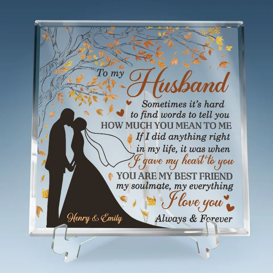 Never Forget That I Love You - Couple Personalized Custom Square Shaped Acrylic Plaque - Gift For Husband Wife, Anniversary - Image 3