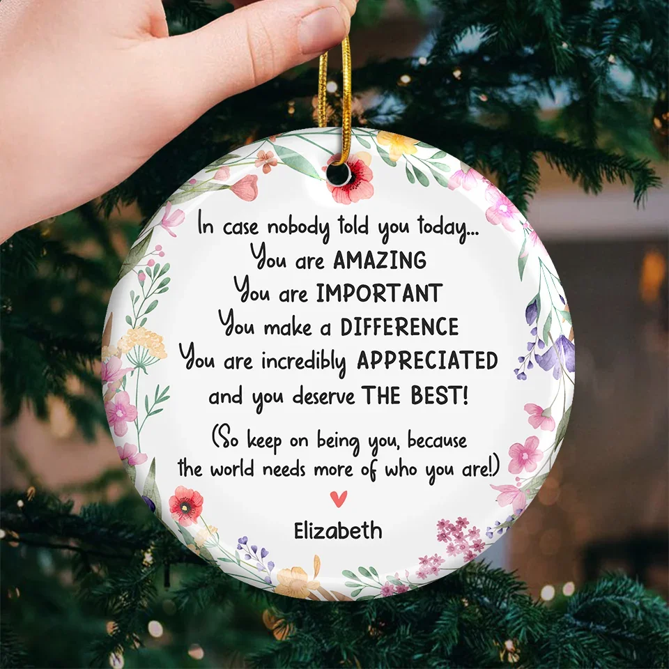 Never Forget The Difference You Make - Bestie Personalized Custom Ornament - Ceramic Round Shaped - Christmas Gift, Birthday Gift For Best Friends, Family Members, Coworkers, Yourself - Image 3