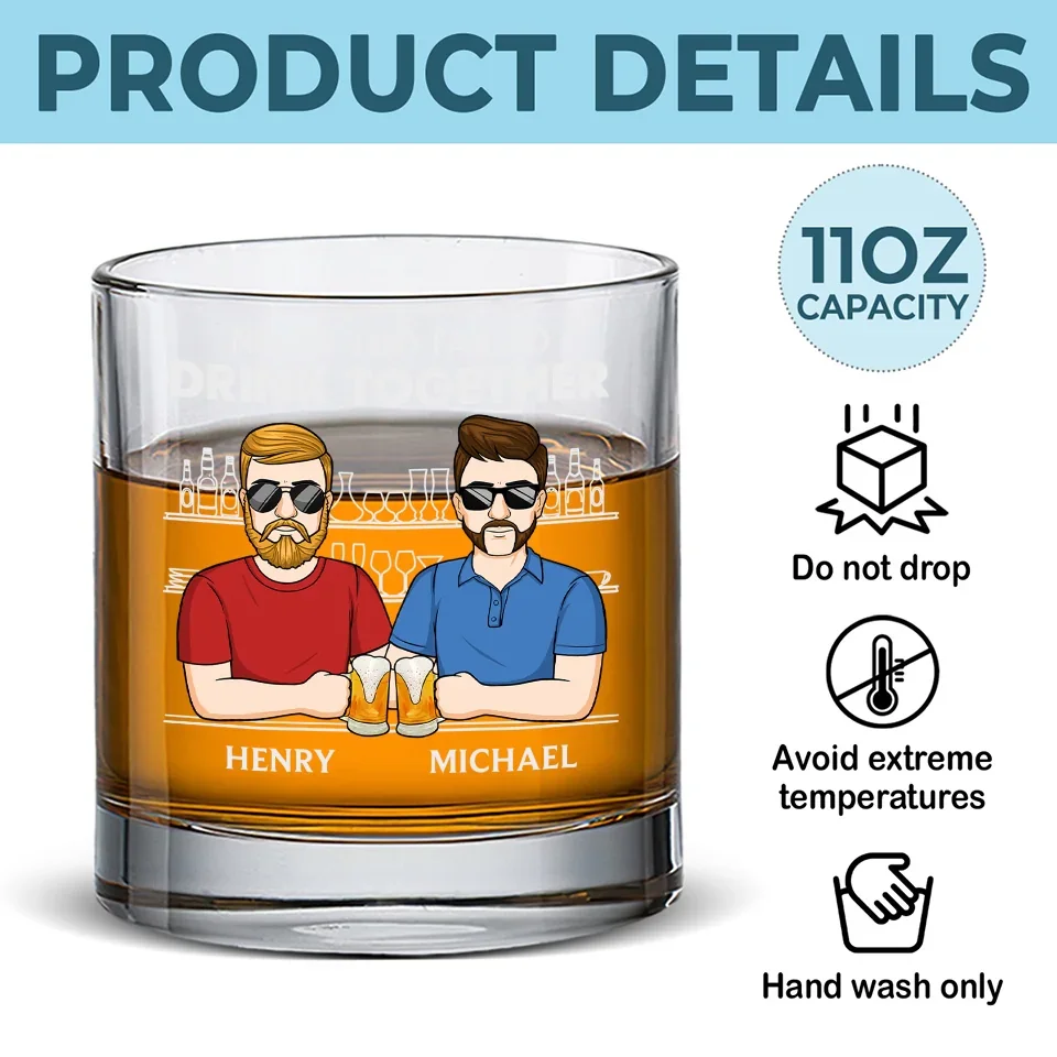 Never Too Far To Drink Together - Family Personalized Custom Whiskey Glass - Gift For Family Members - Image 5