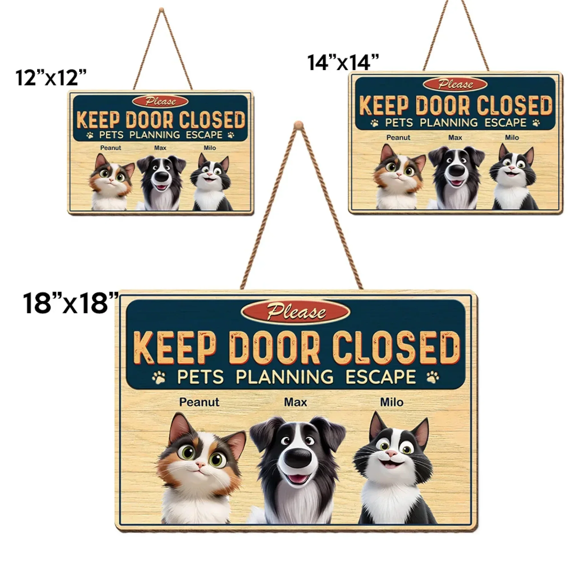 Never Underestimate A Determined Pet - Dog & Cat Personalized Custom Home Decor Wood Sign - House Warming Gift For Pet Owners, Pet Lovers - Image 5