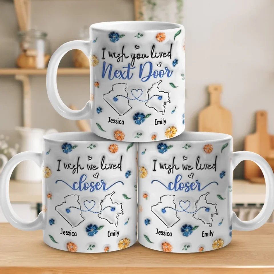 No Distance Can Dim The Light Of Our Friendship - Bestie Personalized Custom 3D Inflated Effect Printed Mug - Gift For Best Friends, BFF, Sisters - Image 4