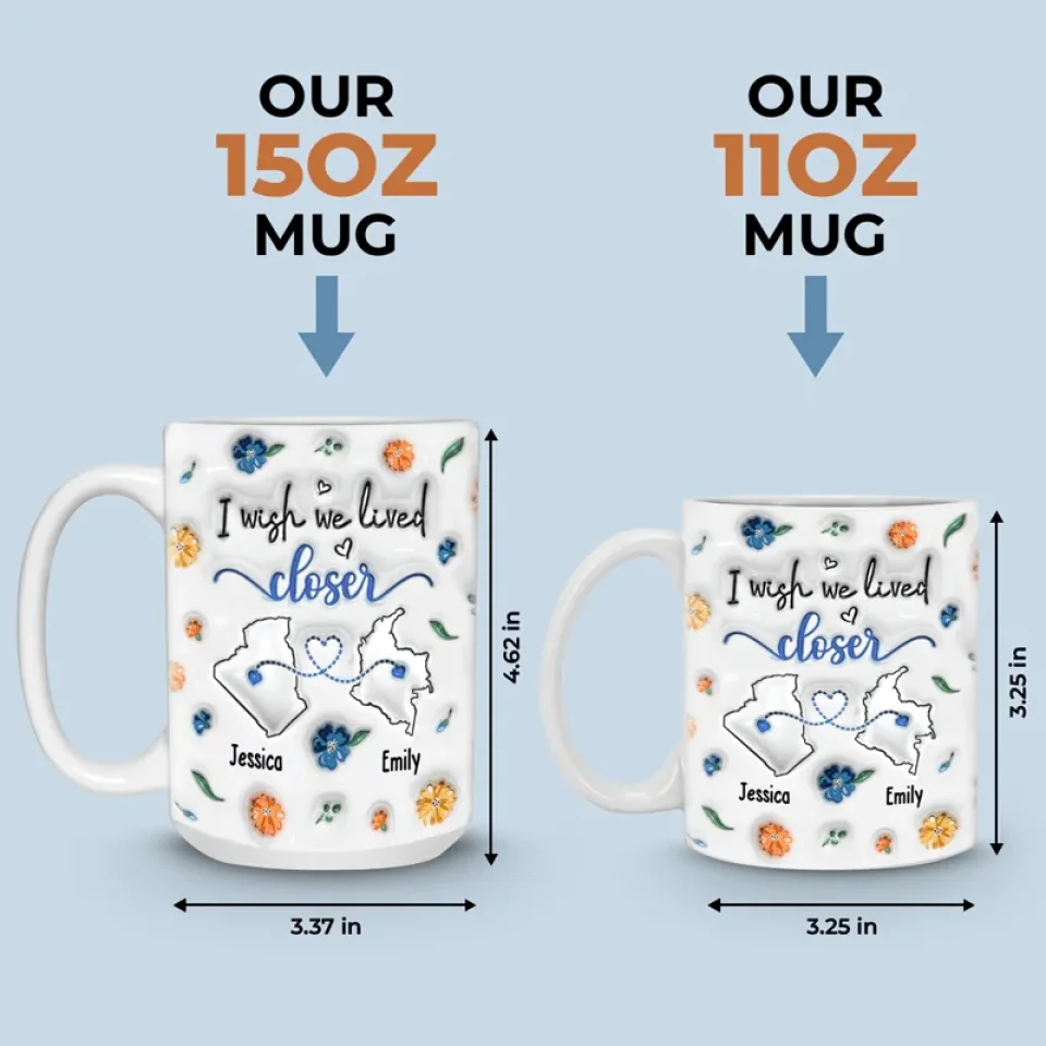 No Distance Can Dim The Light Of Our Friendship - Bestie Personalized Custom 3D Inflated Effect Printed Mug - Gift For Best Friends, BFF, Sisters - Image 5