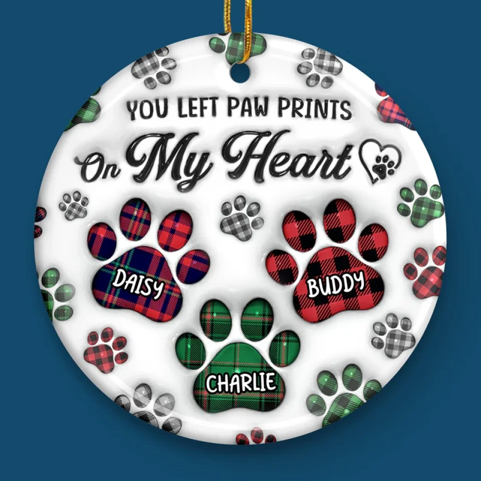No Longer By My Side But Forever In My Heart - Memorial Personalized Custom 3D Inflated Effect Printed Ornament - Ceramic Round Shaped - Sympathy Gift, Christmas Gift For Pet Owners, Pet Lovers - Image 4