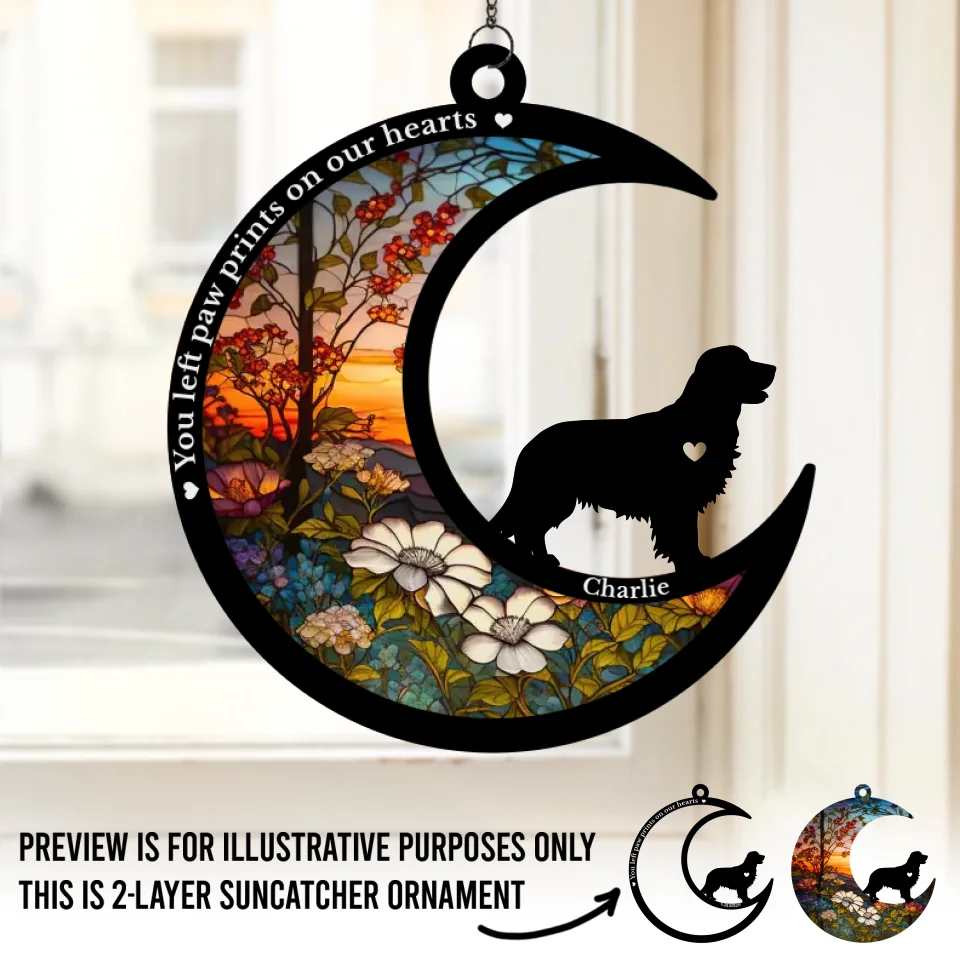 No Longer By My Side But Forever In My Heart - Memorial Personalized Window Hanging Suncatcher - Sympathy Gift For Pet Owners, Pet Lovers - Image 2