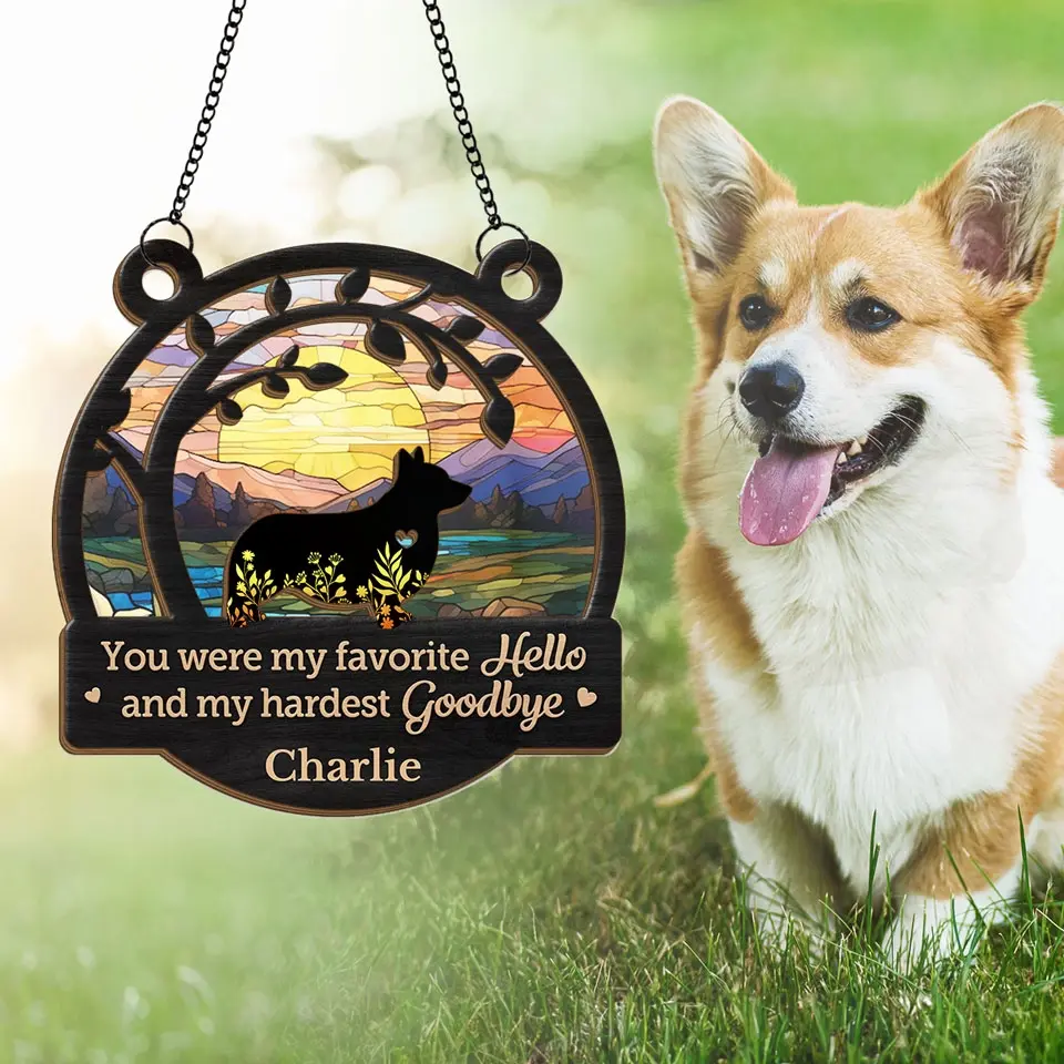 No Longer By Our Side, But Forever In Our Hearts - Memorial Personalized Window Hanging Suncatcher - Sympathy Gift For Pet Owners, Pet Lovers - Image 4