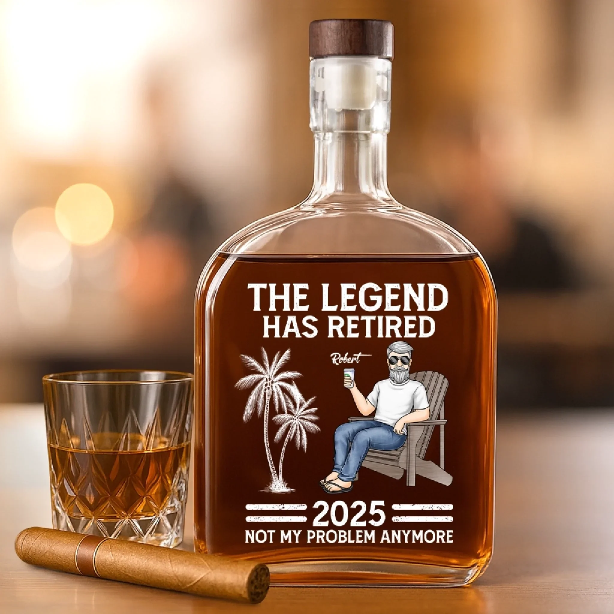 No More Alarm Clocks - Coworker Personalized Custom Whiskey Bottle - Appreciation, Retirement Gift For Coworkers, Work Friends, Colleagues - Image 3