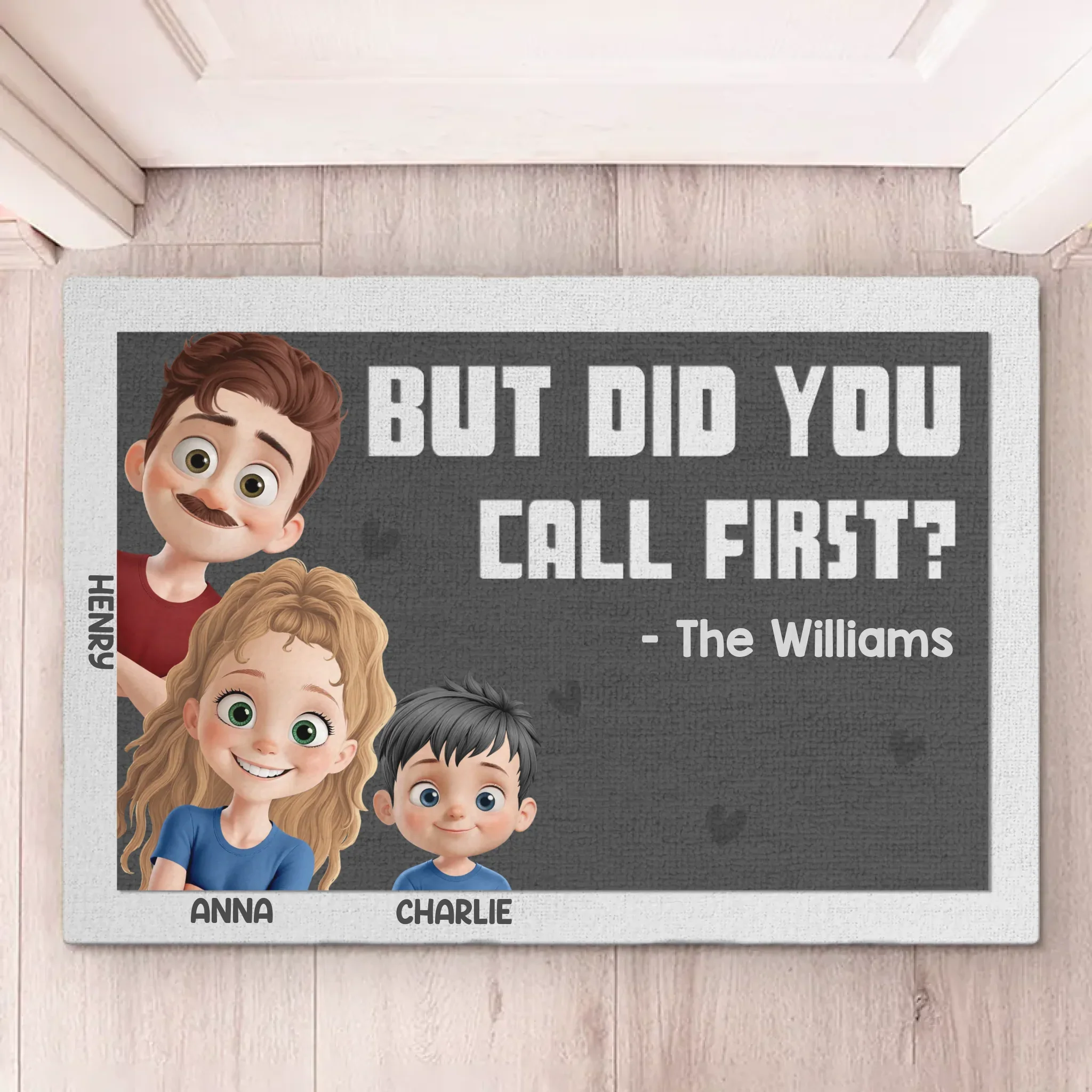 No Shoes Inside - Family Personalized Custom Home Decor Decorative Mat - House Warming Gift For Family Members - Image 2