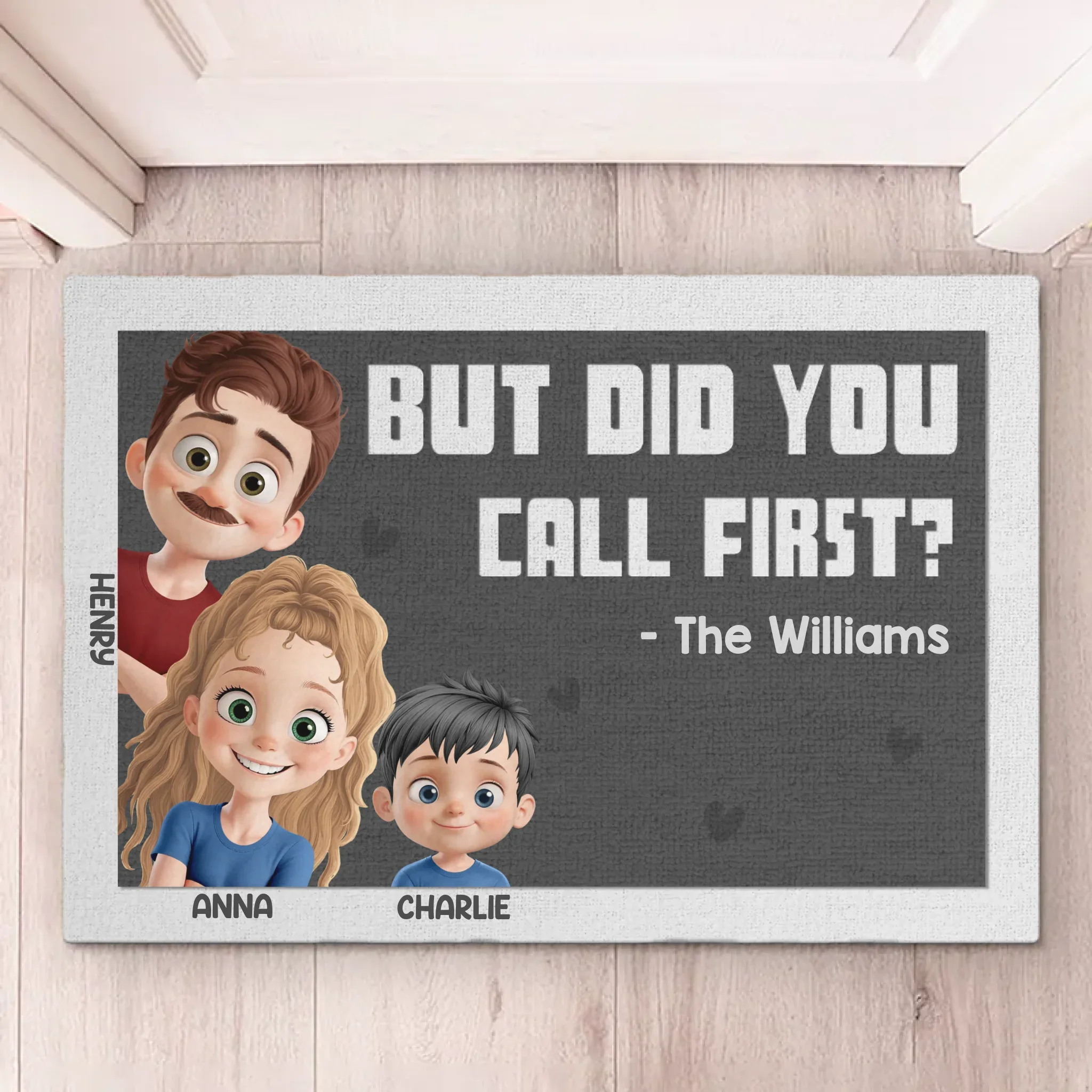 No Shoes Inside - Family Personalized Custom Home Decor Decorative Mat - House Warming Gift For Family Members - Image 5