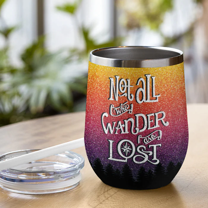 Not All Who Wander Are Lost - Camping Couple - Personalized Wine Tumbler - Image 3