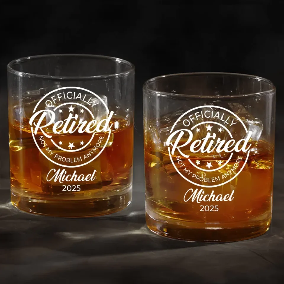 Not My Problem Anymore - Coworker Personalized Custom Whiskey Glass - Appreciation, Retirement Gift For Coworkers, Work Friends, Colleagues - Image 4