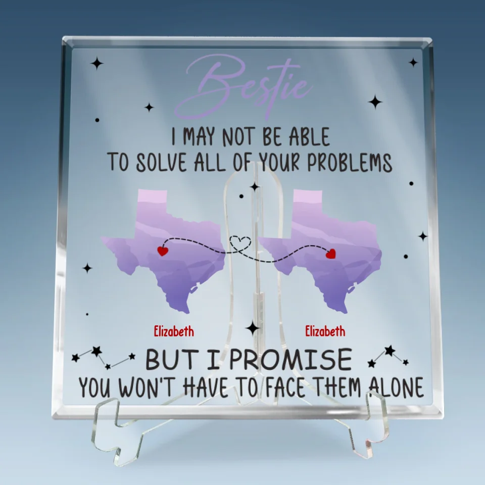 Not Near, But Dear As Always - Bestie Personalized Custom Square Shaped Acrylic Plaque - Gift For Best Friends, BFF, Sisters - Image 6
