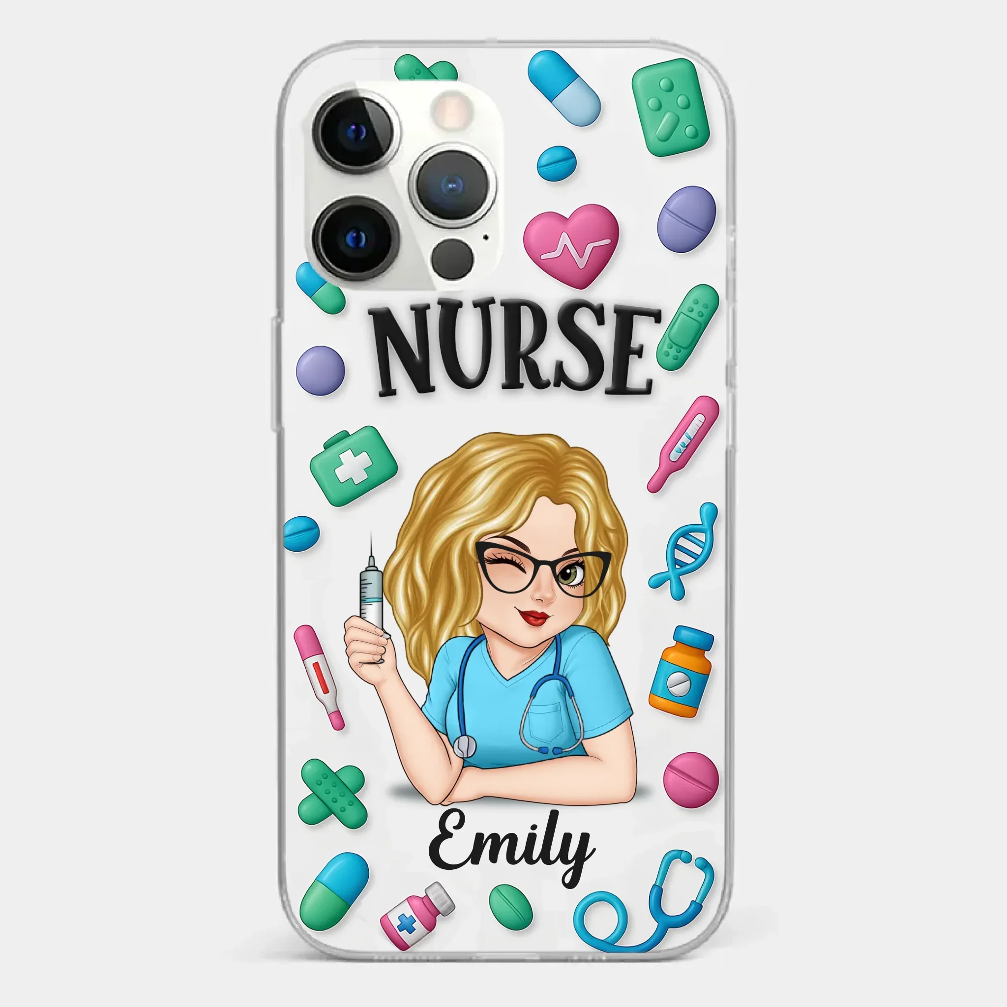 Nurse Life, Best Life - Nurse Personalized Custom 3D Inflated Effect Printed Clear Phone Case - Appreciation, Thank You Gift, Nurse Life, Doctor Life - Image 15