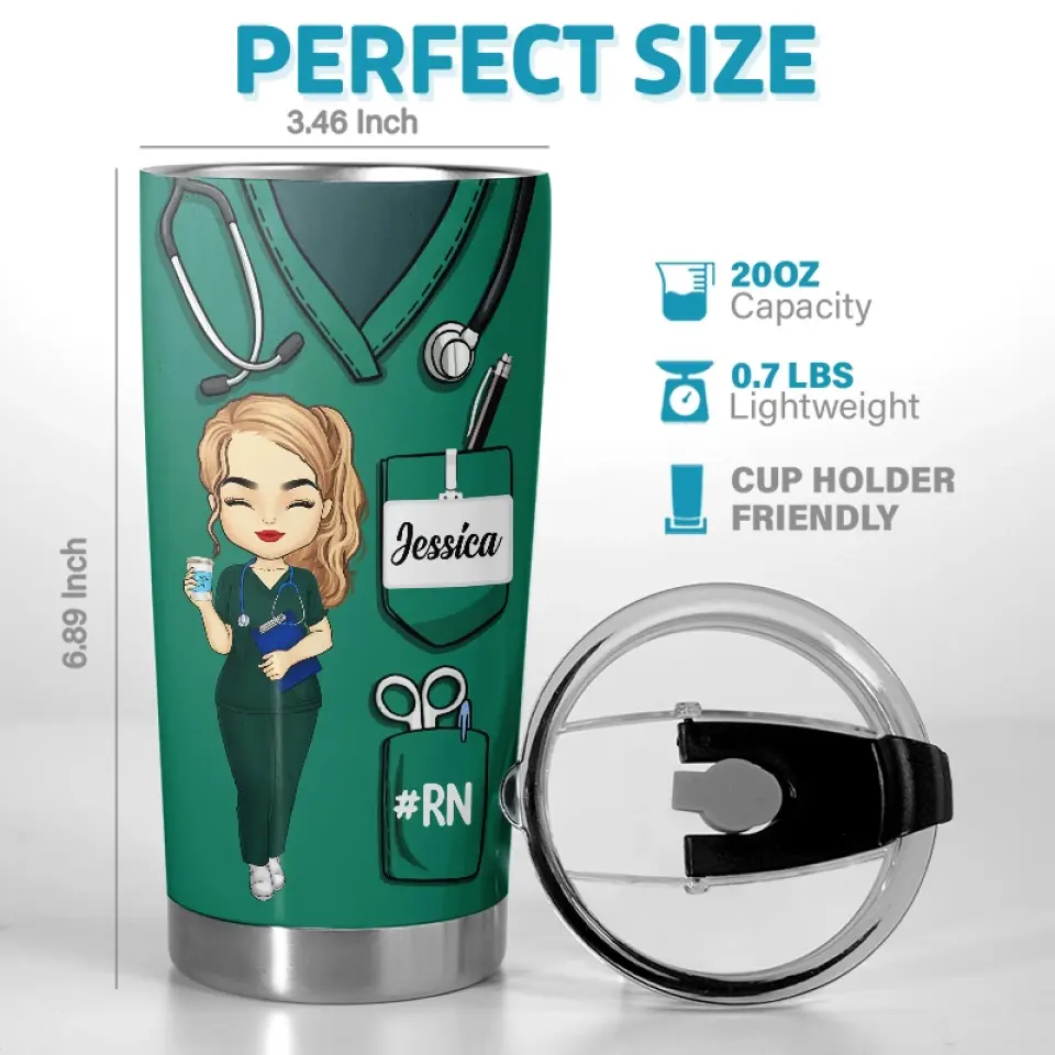 Nurses Are The Heart Of Healthcare - Nurse Personalized Custom Tumbler - Appreciation, Thank You Gift, Nurse Life - Image 3