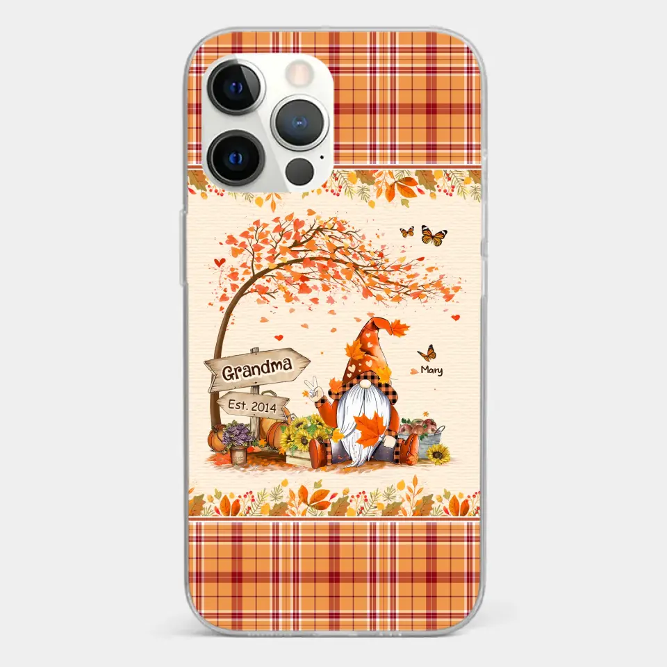 Oh My Gourd I Love Fall - Family Personalized Custom Clear Phone Case - Autumn Fall Gift For Grandma - Image 15