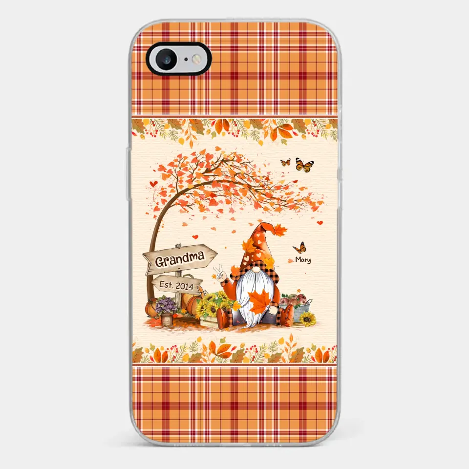 Oh My Gourd I Love Fall - Family Personalized Custom Clear Phone Case - Autumn Fall Gift For Grandma - Image 2