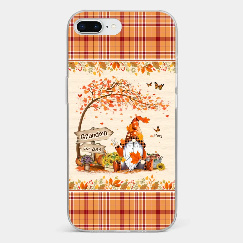 Oh My Gourd I Love Fall - Family Personalized Custom Clear Phone Case - Autumn Fall Gift For Grandma - Image 5